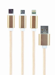 [A05660] GEMBIRD USB 3-in-1 charging cable, gold, 1 m | CC-USB2-AM31-1M-G