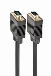 [A05737] GEMBIRD Premium VGA HD15M/HD15M dual-shielded w/2*ferrite core 6ft cable, black color | CC-PPVGA-6B