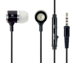 [A05898] GEMBIRD Metal earphones with microphone, black | MHS-EP-001