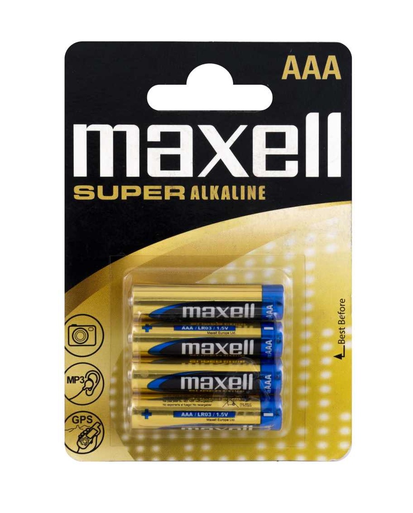 BATERI SUPER ALKALINE MAXELL LR03 SUPER 4PK BLISTER