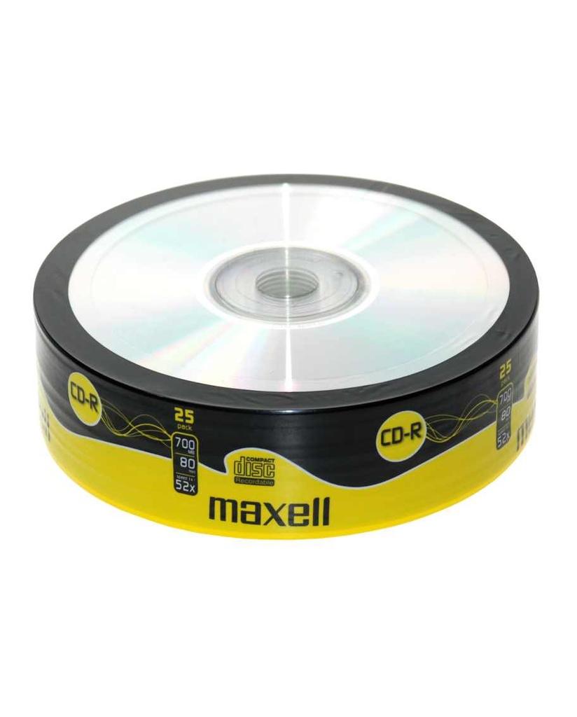 DISC-CD MAXELL CD-R 80 52X 25 SHRINK