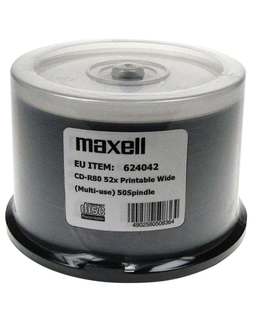DISC-CD MAXELL CD-R 80 52X 50S PR(M/USE W) NB