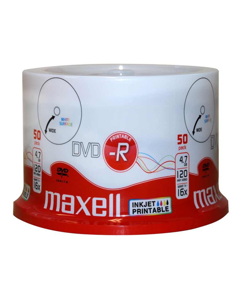 DISC-DVD MAXELL DVD-R 47 16X 50S PR-W M/USE