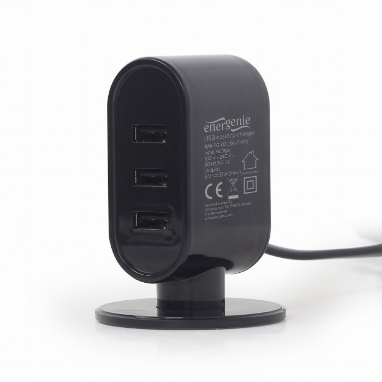 GEMBIRD Universal USB desktop charger, 3.1 A, mixed colors (black, white) | EG-U3C3A-01-MX