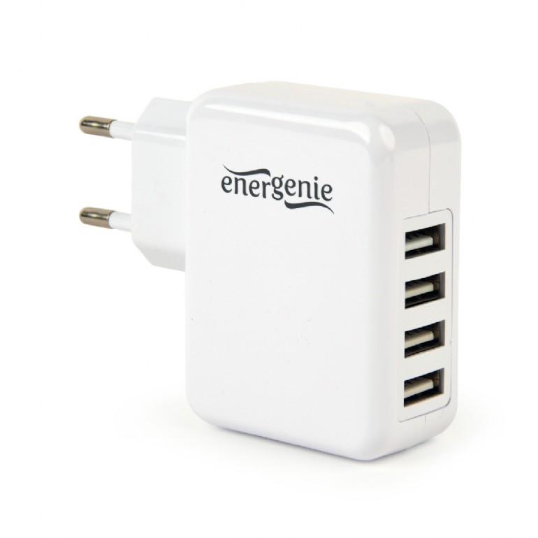 GEMBIRD Universal USB charger, 3.1 A, white | EG-U4AC-02