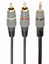 GEMBIRD 3.5 mm stereo plug to 2*RCA plugs 1.5m cable, gold-plated connectors | CCA-352-1.5M