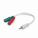 GEMBIRD 3.5 mm 4-pin plug to 3.5 mm stereo + microphone sockets adapter cable, white | CCA-417W