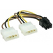 GEMBIRD Internal power adapter cable for PCI express, 6 pin to Molex x 2 pcs | CC-PSU-6