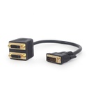 GEMBIRD Passive DVI-D male to dual DVI female splitter cable, 0.3 m, black | A-DVI-2DVI-01