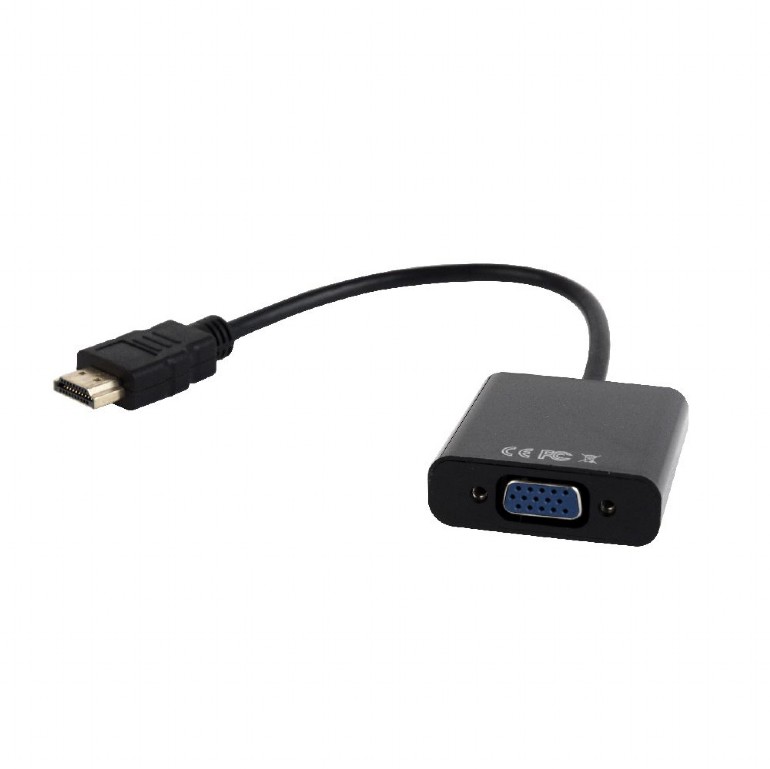GEMBIRD HDMI to VGA and audio adapter cable, single port, black | A-HDMI-VGA-03