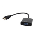 GEMBIRD HDMI to VGA and audio adapter cable, single port, black | A-HDMI-VGA-03