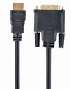 GEMBIRD HDMI to DVI 18+1pin single-link male-male black cable with gold-plated connectors, 7.5m, bul