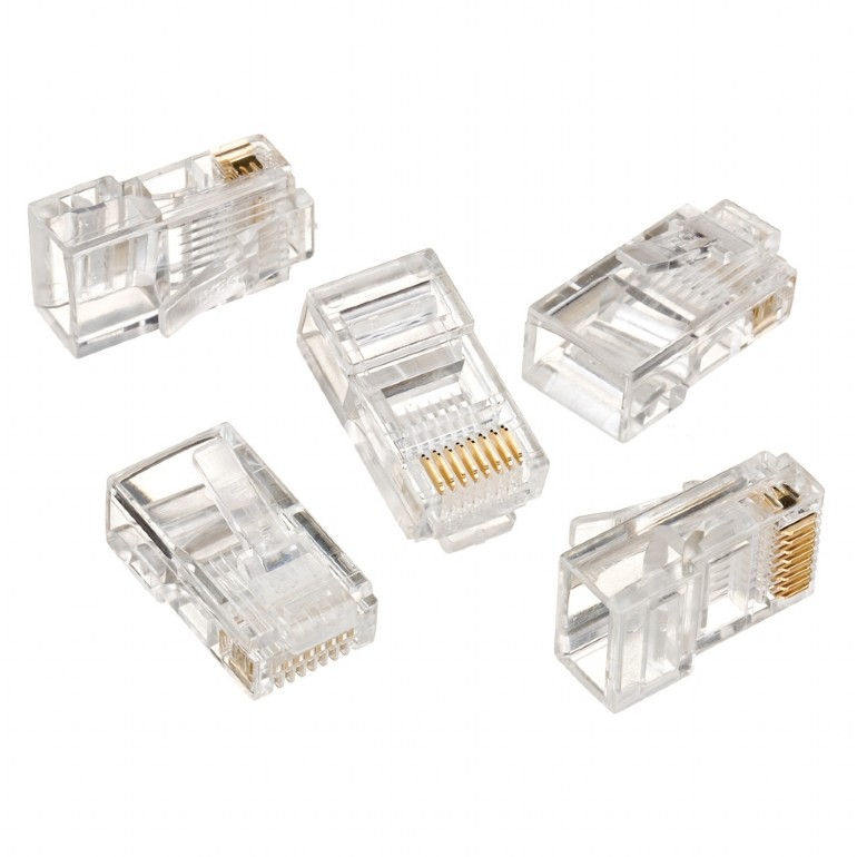 GEMBIRD Modular plug 8P8C for solid LAN cable CAT5, UTP, 100 pcs per bag | LC-8P8C-001/100