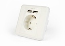 GEMBIRD AC wall socket with 2 port USB charger, 2.4A | EG-ACU2A2-01