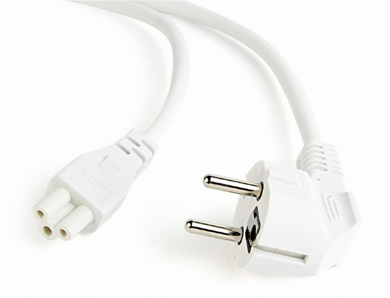 GEMBIRD Power cord (C5), VDE approved, 6 ft, white color | PC-186-ML12-W