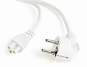 GEMBIRD Power cord (C5), VDE approved, 6 ft, white color | PC-186-ML12-W