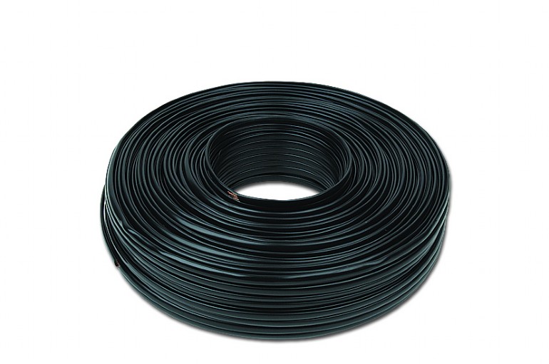 GEMBIRD Flat telephone cable stranded wire 100 meters black, 2 wires | TC1000S2-100M-B