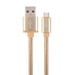 GEMBIRD Cotton braided Micro-USB cable with metal connectors, 1.8 m, gold color, blister | CCB-mUSB2