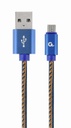 GEMBIRD Premium jeans (denim) Micro-USB cable with metal connectors, 1 m, blue | CC-USB2J-AMmBM-1M-B