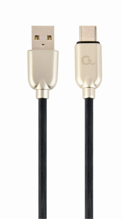 GEMBIRD Premium rubber Type-C USB charging and data cable, 1 m, black | CC-USB2R-AMCM-1M