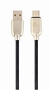 GEMBIRD Premium rubber Type-C USB charging and data cable, 2 m, black | CC-USB2R-AMCM-2M