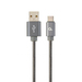 GEMBIRD Premium spiral metal Type-C USB charging and data cable, 1 m, metallic-grey | CC-USB2S-AMCM-