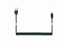 GEMBIRD USB sync and charging spiral cable for iPhone, 1.5 m, black | CC-LMAM-1.5M