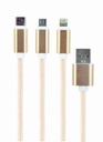 GEMBIRD USB 3-in-1 charging cable, gold, 1 m | CC-USB2-AM31-1M-G