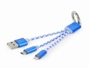 GEMBIRD Keyring USB charging combo cable (mixed colors) | CC-USB2-AM8PmB-01-MX