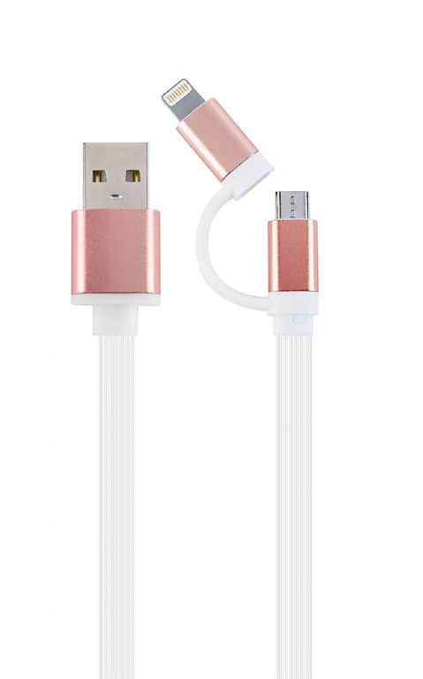 GEMBIRD USB charging combo cable, 1 m, White cord, Pink connector | CC-USB2-AM8PmB-1M-PK