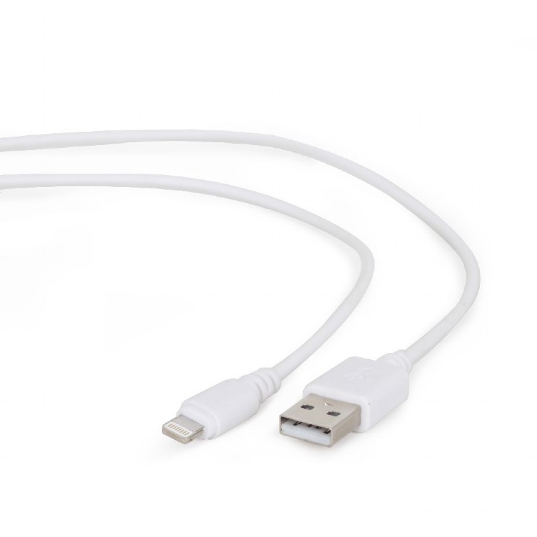 GEMBIRD 8-pin sync and charging cable, white, 1 m | CC-USB2-AMLM-W-1M