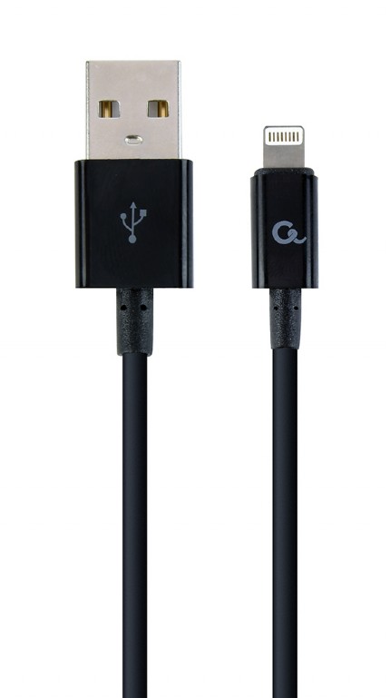 GEMBIRD 8-pin charging and data cable, 1 m, black | CC-USB2P-AMLM-1M