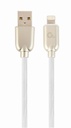 GEMBIRD Premium rubber 8-pin charging and data cable, 2 m, white | CC-USB2R-AMLM-2M-W