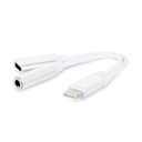 GEMBIRD USB type-C plug to stereo 3.5 mm audio adapter cable, with extra power socket, white | CCA-U
