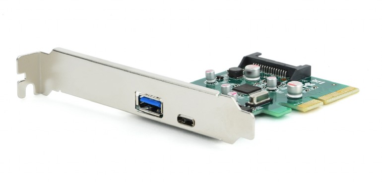GEMBIRD 2-port USB 3.1 PCI-Express add-on card (type-A + type-C), with extra low-profile bracket | P