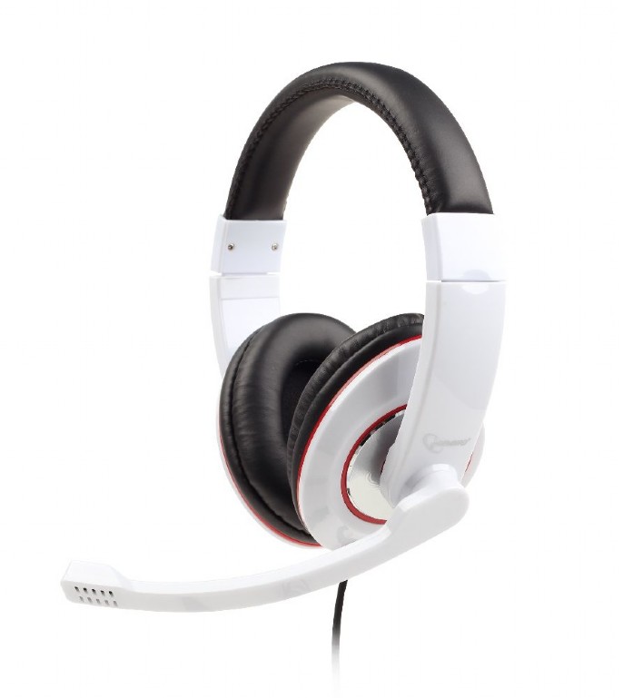 GEMBIRD Stereo headset, glossy white | MHS-001-GW