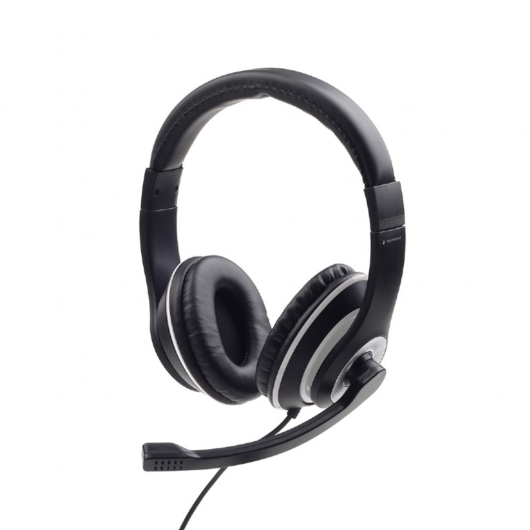 GEMBIRD Stereo headset, Black color with white ring | MHS-03-BKWT