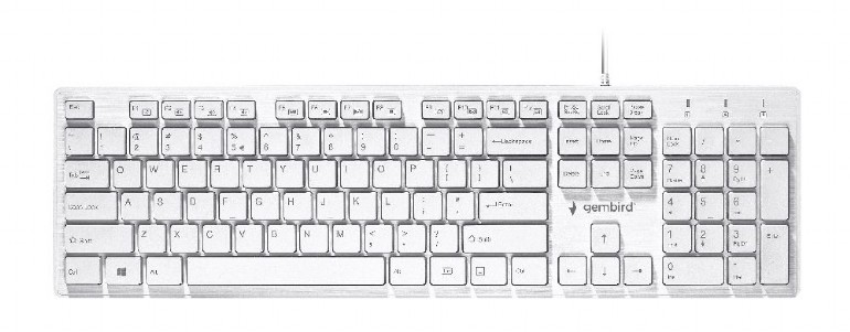 GEMBIRD Multimedia &quot;chocolate&quot; keyboard, USB, US layout, white | KB-MCH-03-W