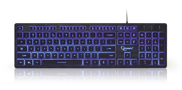GEMBIRD 3-color backlight multimedia keyboard, black, US layout | KB-UML3-01