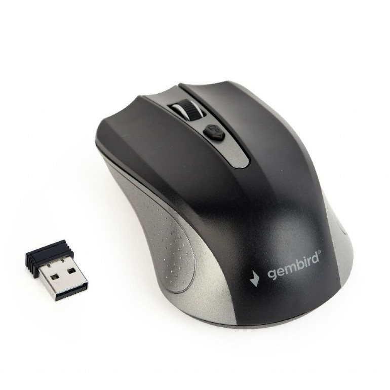 GEMBIRD Wireless optical mouse, spacegrey/black | MUSW-4B-04-GB
