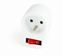 GEMBIRD Switchable plug-in French AC socket, white | EG-AC1F-01-W