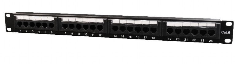 GEMBIRD Cat.6 24 port patch panel with rear CABLE MANAGEMENT | NPP-C624CM-001