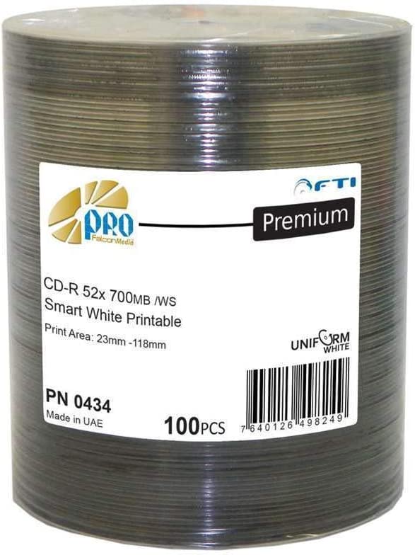 CD-R 700MB 52X PRINTABLE INKJET FALCON GLOSSY (100CP) [50027] EOL