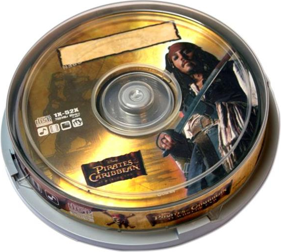 DVD-R 4.7GB 8X DISNEY PIRATES JACK SPARROW (10CP) [53423] EOL