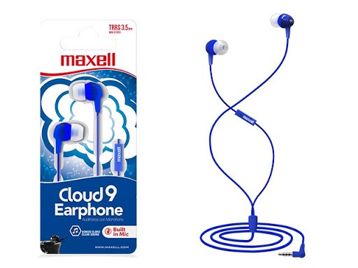 KUFJE MAXELL EB-CLOUD9 EARPHONES W/MIC BLU [77937]