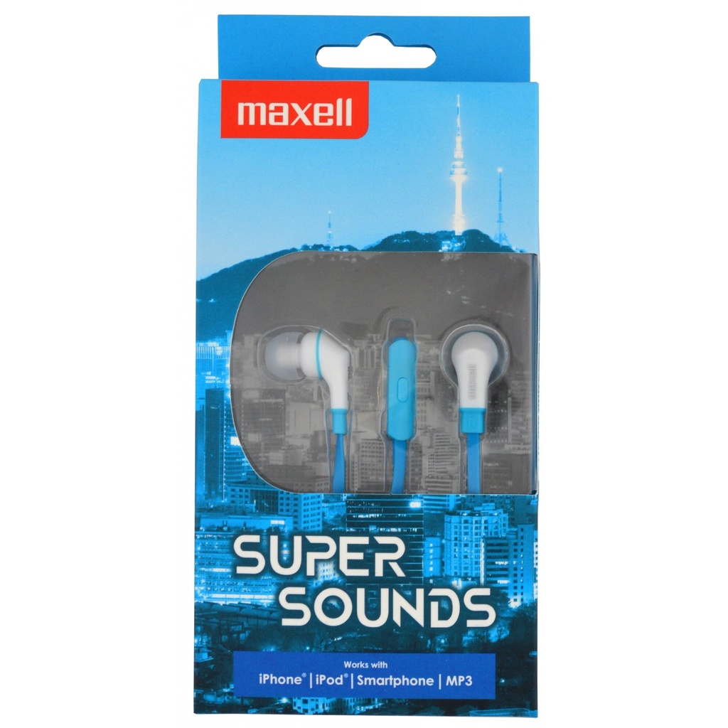KUFJE ME MIKROFON MAXELL SUPER SOUNDS BLUE [77102]