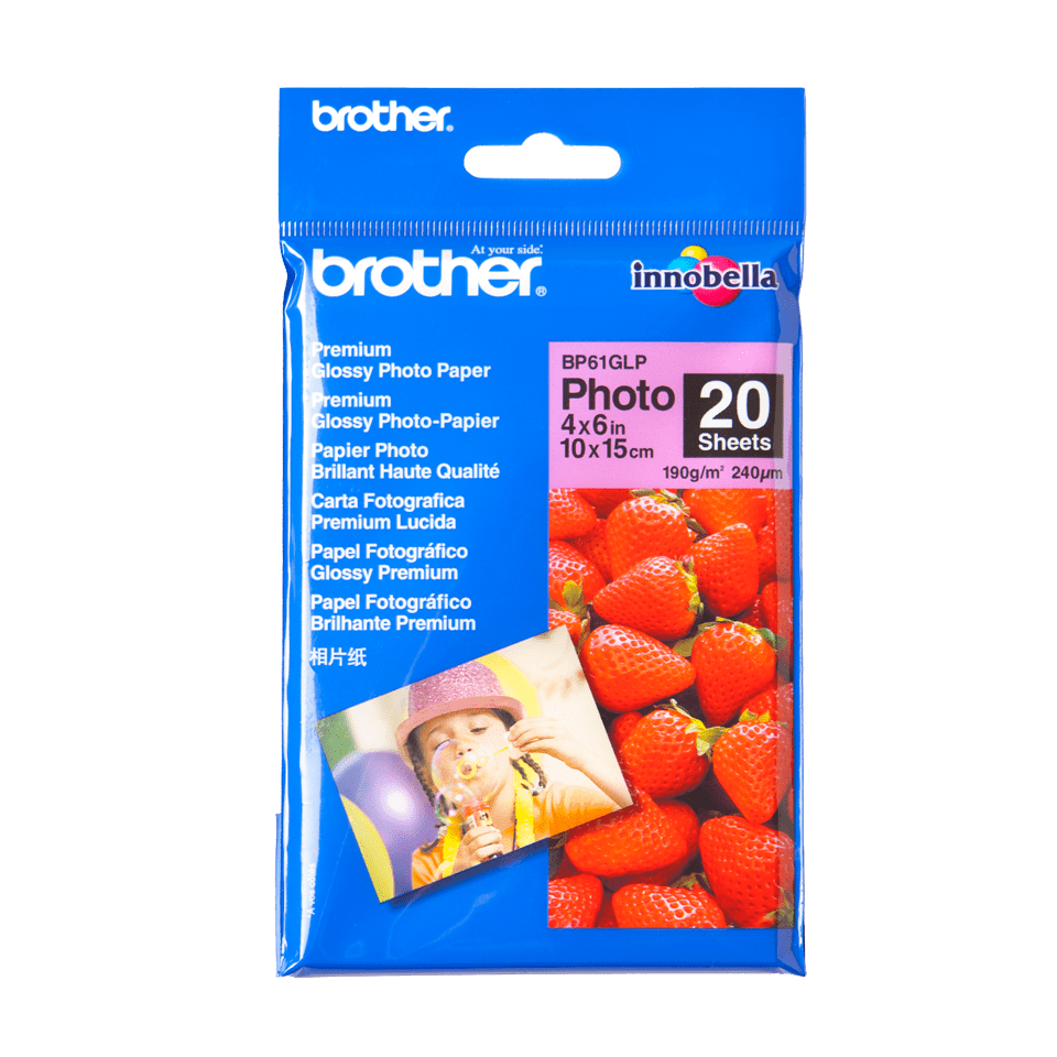 LETER BROTHER 10x15cm PHOTO-PAPER GLOSSY 190g/m2 BP61GLP 20CP [64020] EOL