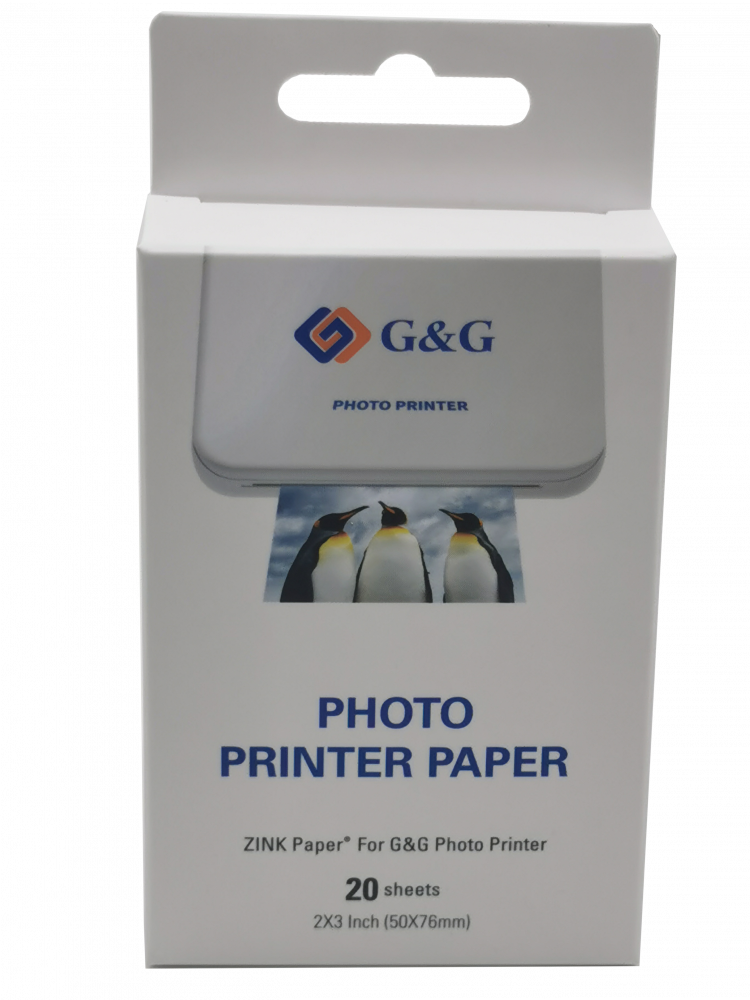 PHOTO PRINTER PAPER G&amp;G GG-ZP023-20