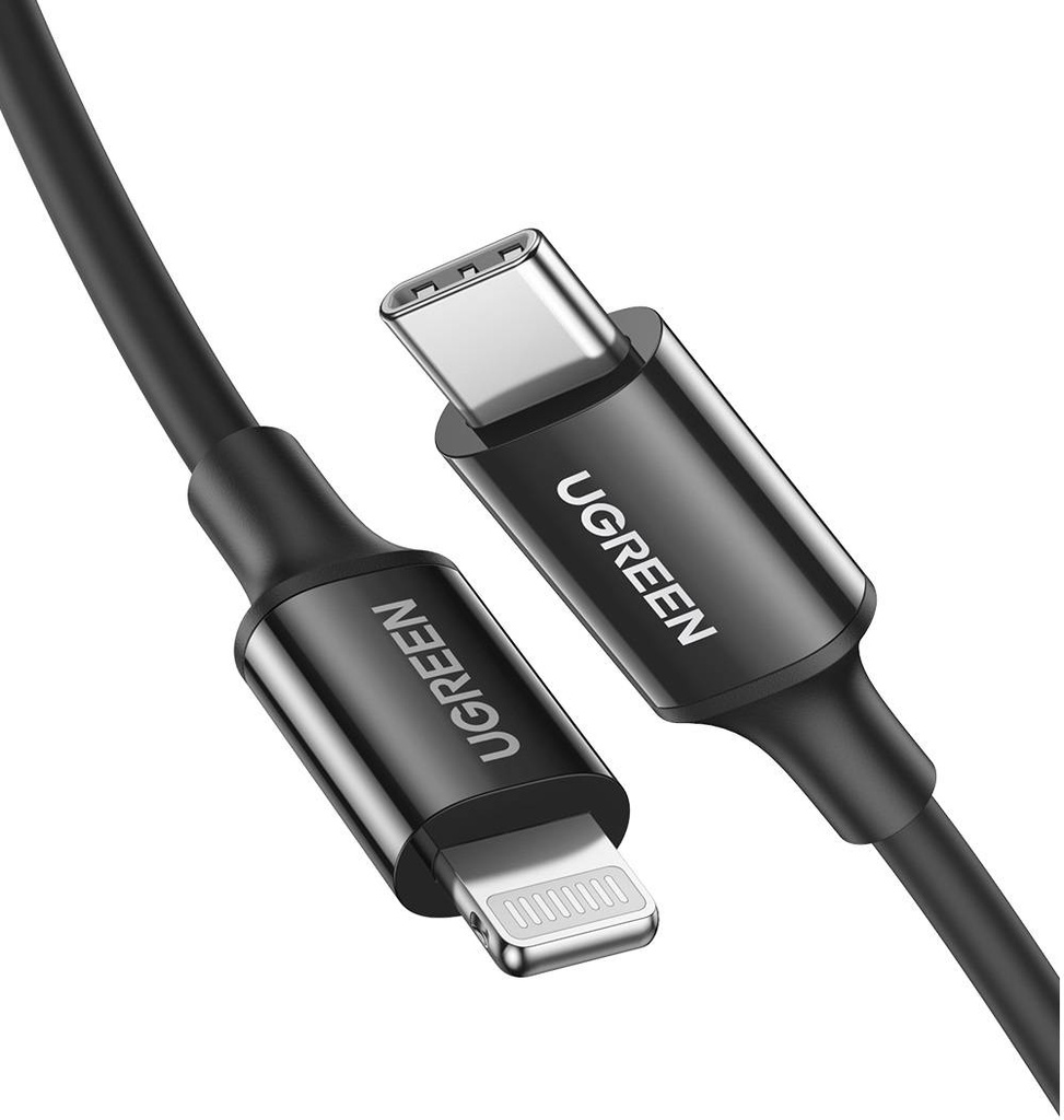 UGREEN USB-C TO LIGHTNING CABLE M/M NICKEL PLATING ABS SHELL 1M (BLACK)