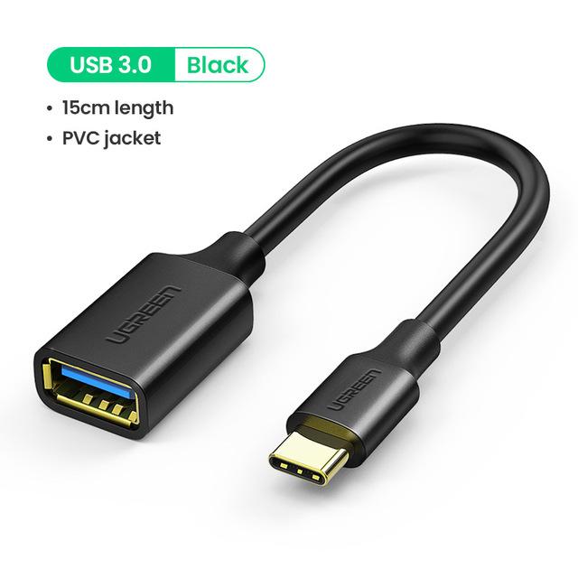 UGREEN USB-C MALE TO USB 3.0 A FEMALE CABLE (BLACK)